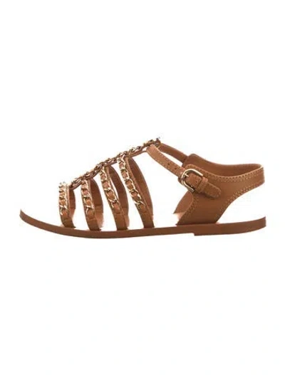 Pre-owned Chanel 2023 Interlocking Cc Logo Gladiator Sandals In Brown