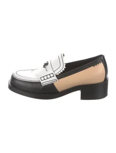 Pre-owned Chanel 2023 Interlocking Cc Logo Loafers In Black