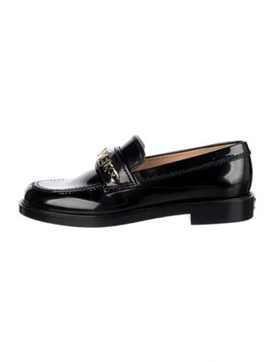 Pre-owned Chanel 2023 Interlocking Cc Logo Loafers In Black