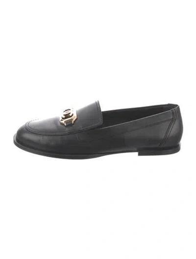 Pre-owned Chanel 2023 Interlocking Cc Logo Loafers In Black