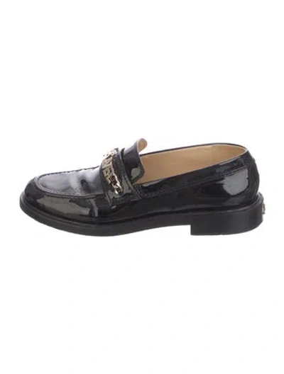 Pre-owned Chanel 2023 Interlocking Cc Logo Loafers In Black
