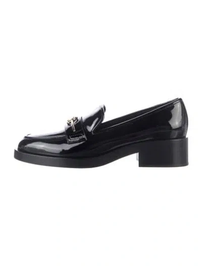 Pre-owned Chanel 2023 Interlocking Cc Logo Loafers In Black
