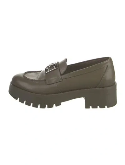 Pre-owned Chanel 2023 Interlocking Cc Logo Loafers In Green