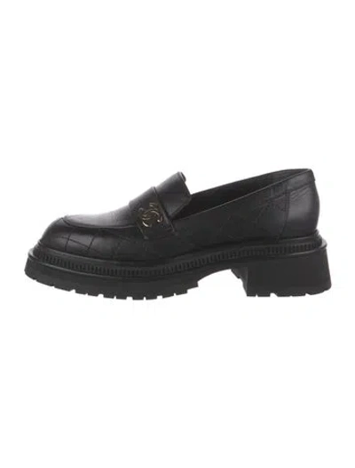 Pre-owned Chanel 2023 Interlocking Cc Logo Loafers In Multi