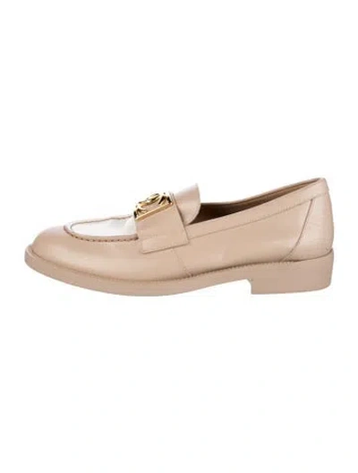 Pre-owned Chanel 2023 Interlocking Cc Logo Loafers In Neutrals