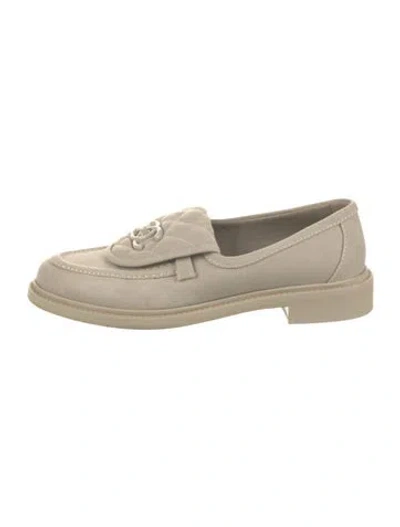 Pre-owned Chanel 2023 Interlocking Cc Logo Loafers In Neutrals