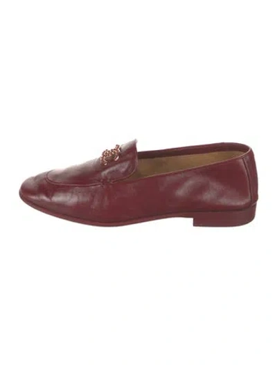 Pre-owned Chanel 2023 Interlocking Cc Logo Loafers In Red