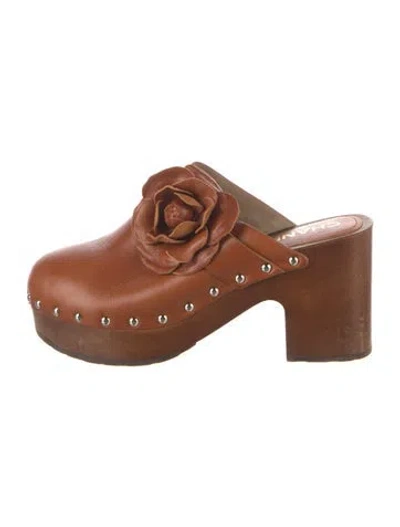Pre-owned Chanel 2023 Interlocking Cc Logo Mules In Brown