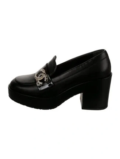 Pre-owned Chanel 2023 Interlocking Cc Logo Pumps In Black