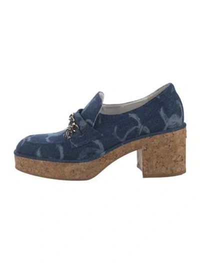 Pre-owned Chanel 2023 Interlocking Cc Logo Pumps In Blue