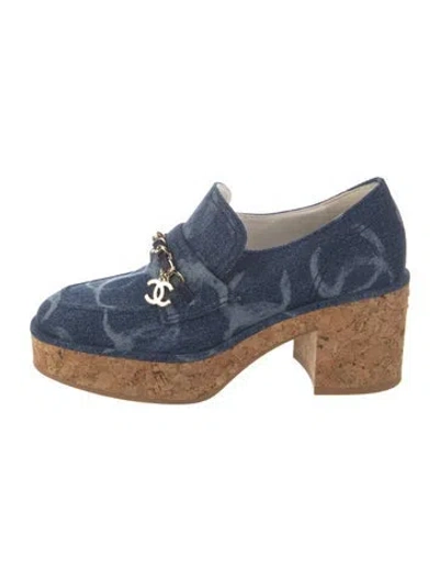 Pre-owned Chanel 2023 Interlocking Cc Logo Pumps In Blue