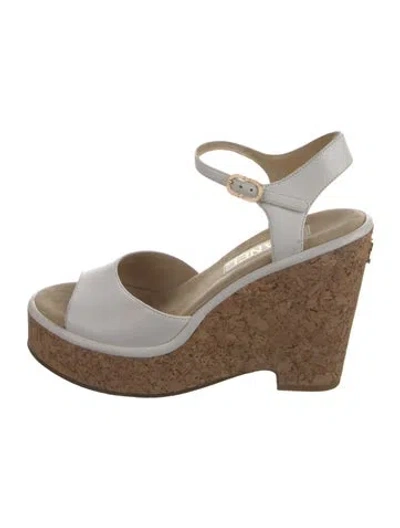 Pre-owned Chanel 2023 Interlocking Cc Logo Sandals In White