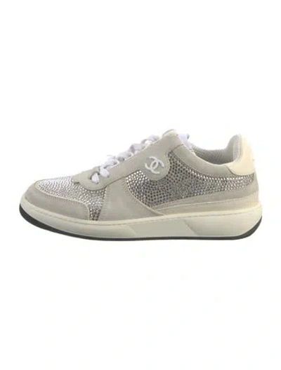 Pre-owned Chanel 2023 Interlocking Cc Logo Sneakers In Neutrals