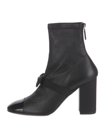 Pre-owned Chanel 2023 Interlocking Cc Logo Sock Boots In Black