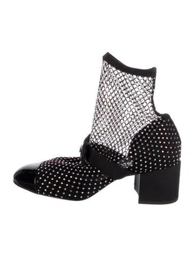 Pre-owned Chanel 2023 Interlocking Cc Logo Sock Boots In Black