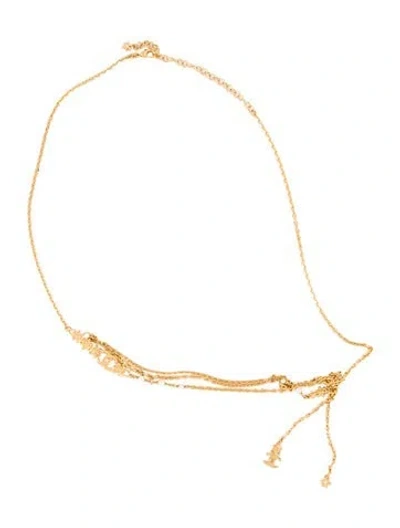 Pre-owned Chanel 2023 Interlocking Cc Logo Waist Belt In Gold
