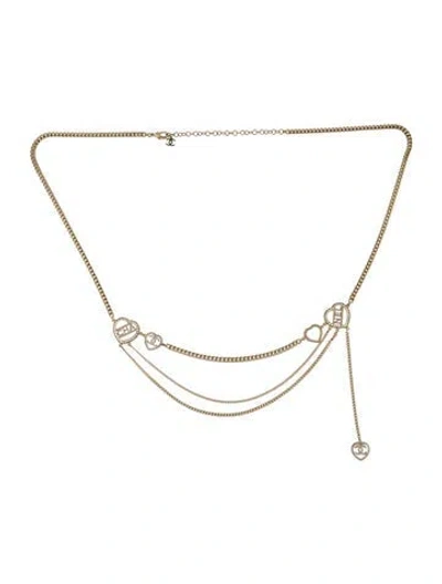 Pre-owned Chanel 2023 Interlocking Cc Logo Waist Belt In Gold
