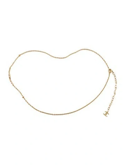 Pre-owned Chanel 2023 Interlocking Cc Logo Waist Belt In Gold