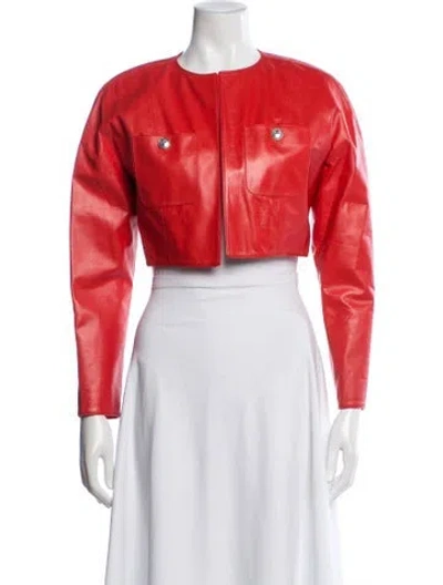 Pre-owned Chanel 2023 Leather Jacket In Red