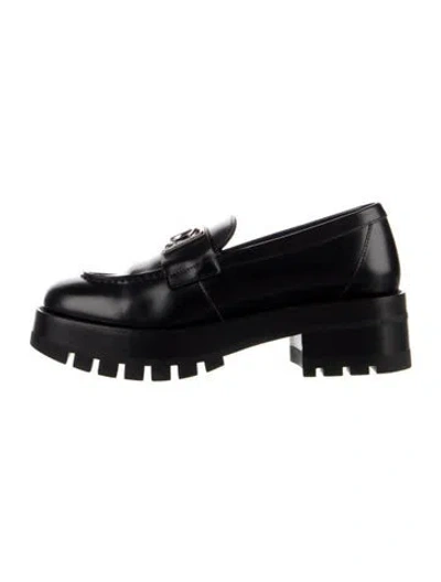 Pre-owned Chanel 2023 Leather Loafers In Black