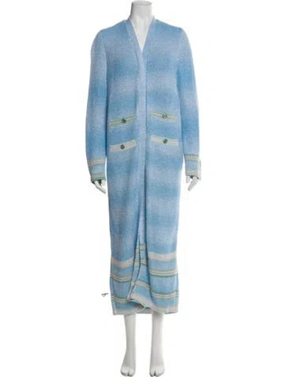 Pre-owned Chanel 2023 Linen Sweater In Blue