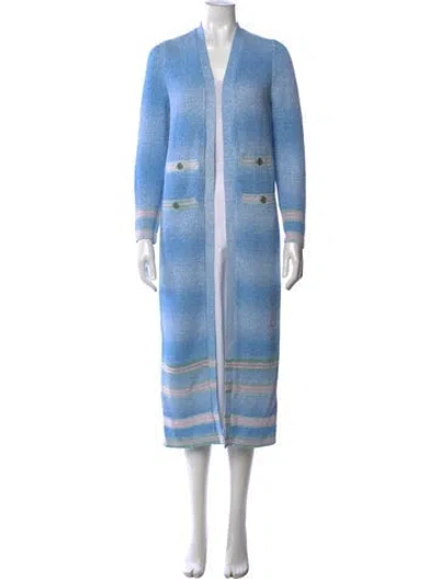 Pre-owned Chanel 2023 Linen Sweater In Blue