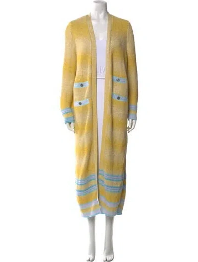 Pre-owned Chanel 2023 Linen Sweater In Yellow