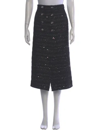 Pre-owned Chanel 2023 Midi Length Skirt In Black
