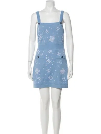 Pre-owned Chanel 2023 Mini Dress In Blue