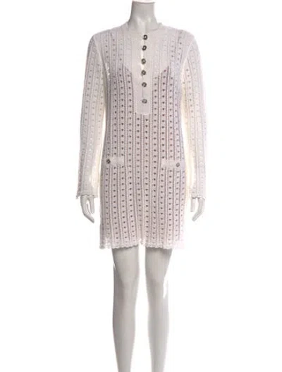 Pre-owned Chanel 2023 Mini Dress In White