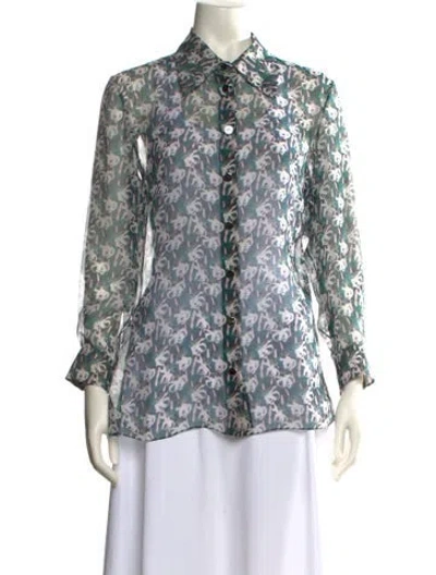 Pre-owned Chanel 2023 Paris-dakar Button-up Top In Green