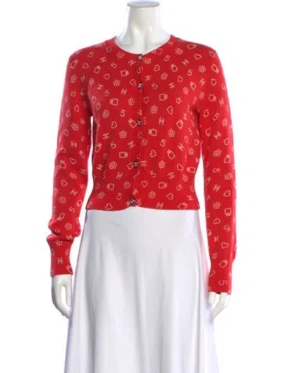 Pre-owned Chanel 2023 Paris-monte Carlo Lucky Charms Sweater In Red