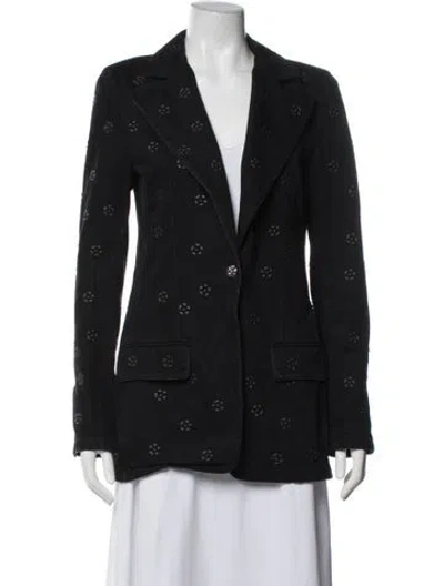 Pre-owned Chanel 2023 Patterned Coat In Black