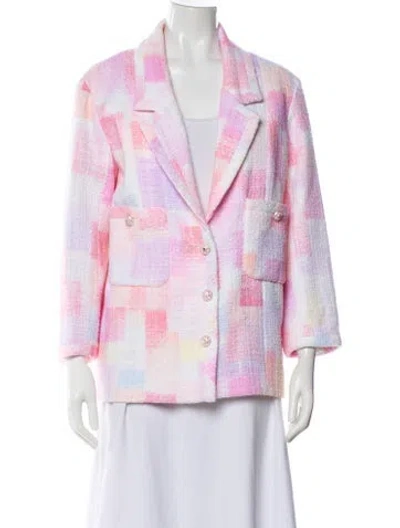 Pre-owned Chanel 2023 Plaid Print Blazer In Multi