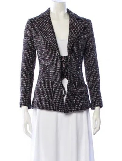Pre-owned Chanel 2023 Printed Blazer In Black