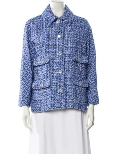 Pre-owned Chanel 2023 Printed Evening Jacket In Blue