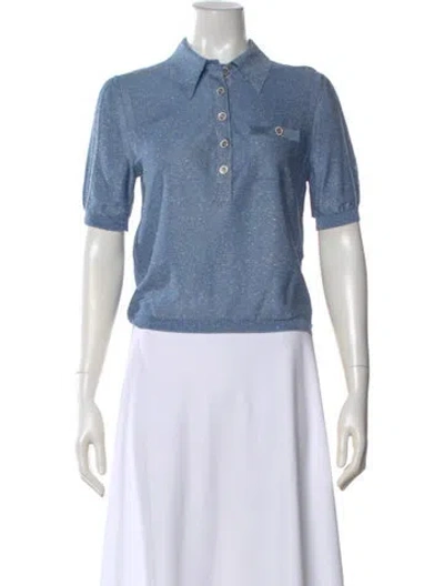 Pre-owned Chanel 2023 Short Sleeve Polo In Blue
