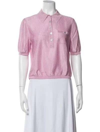 Pre-owned Chanel 2023 Short Sleeve Polo In Pink