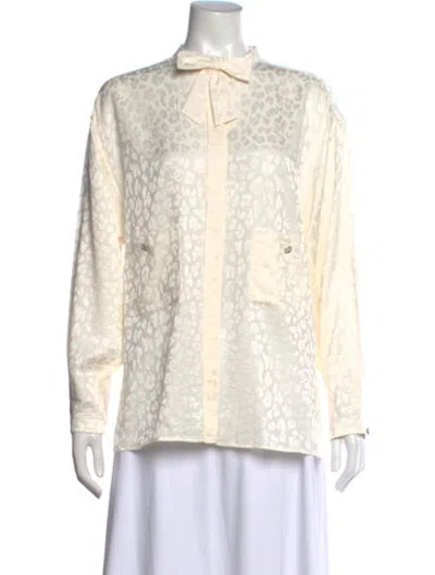 Pre-owned Chanel 2023 Silk Blouse In Neutrals
