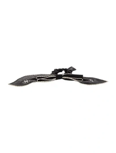 Pre-owned Chanel 2023 Silk Cc Logo Bow Hair Tie In Multi