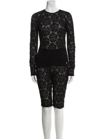 Pre-owned Chanel 2023 Silk Pant Set In Black