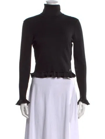 Pre-owned Chanel 2023 Silk Sweater In Black