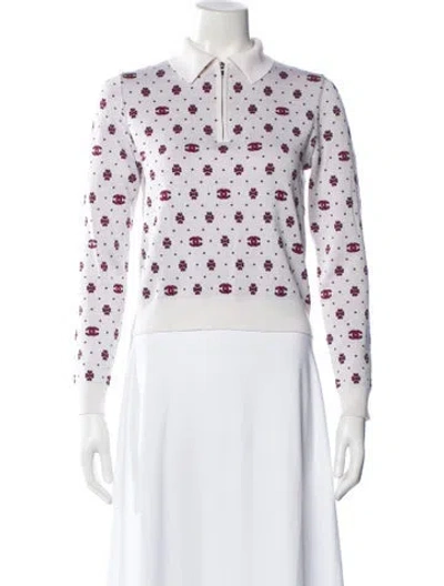 Pre-owned Chanel 2023 Silk Sweater In White