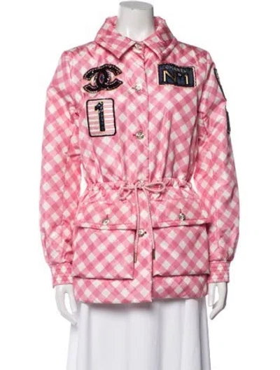 Pre-owned Chanel 2023 Silk Utility Jacket W/ Tags In Pink