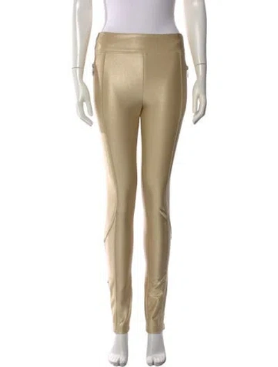 Pre-owned Chanel 2023 Skinny Leg Pants In Gold
