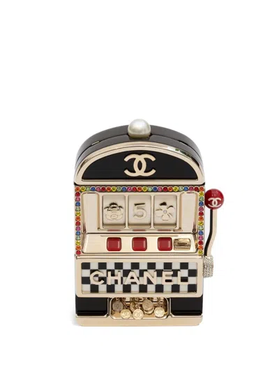Pre-owned Chanel 2023 Slot Machine Casino Clutch Bag In Black