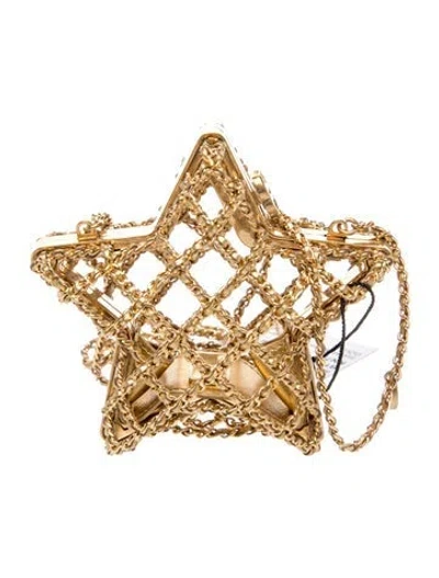 Pre-owned Chanel 2023 Star Clutch W/ Chain W/tags In Gold