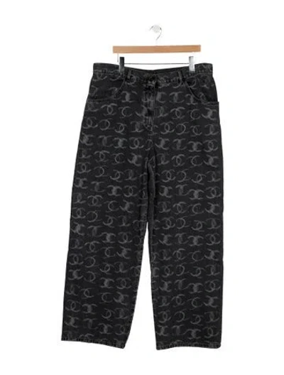 Pre-owned Chanel 2023 Straight Leg Jeans In Black
