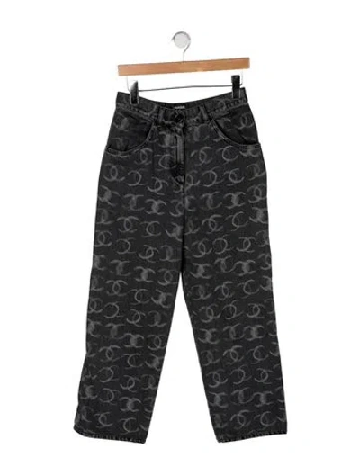 Pre-owned Chanel 2023 Straight Leg Jeans In Grey