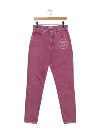 Pre-owned Chanel 2023 Straight Leg Jeans In Pink